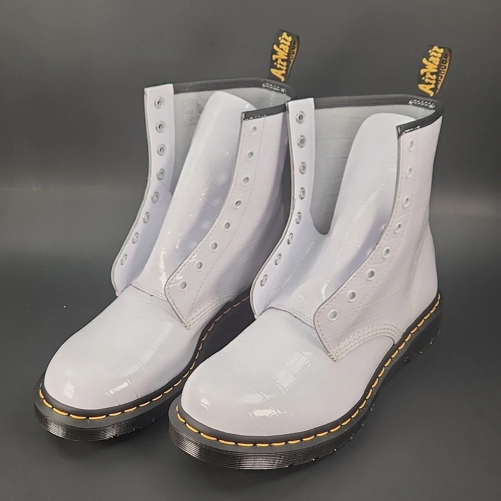 Dr. Martens 1460W Croc White 8 hole boots RARE DISCONTINUED STYLE - Picture 3 of 17